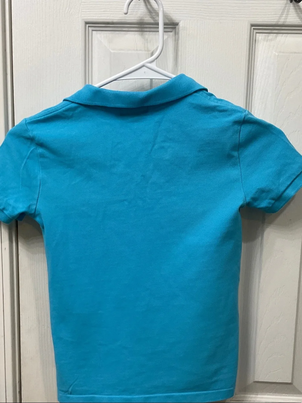 Ralph Lauren Girls' Turquoise Blue Short Sleeve Polo